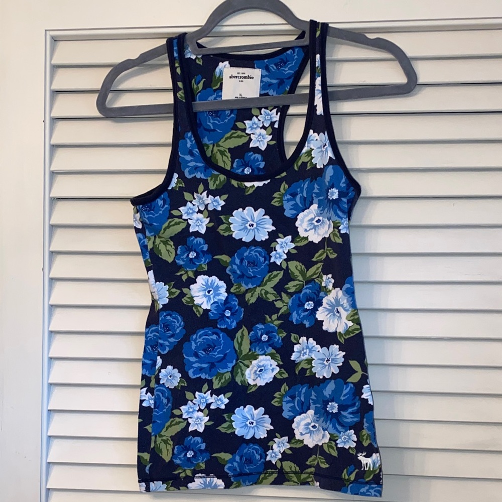 Abercrombie Cotton Racerback floral tank